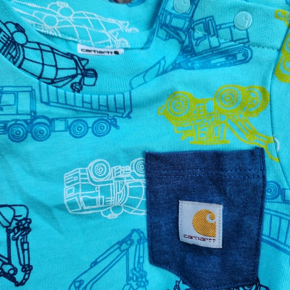 Carhartt Boys Short Sleeve Romper, Construction Pattern - Picture 3 of 7